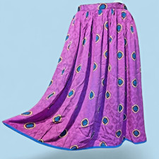 JOHN YANG for JACK MULQUEEN vtg silk 70s bohemian hippie indian Midi Skirt S 6H