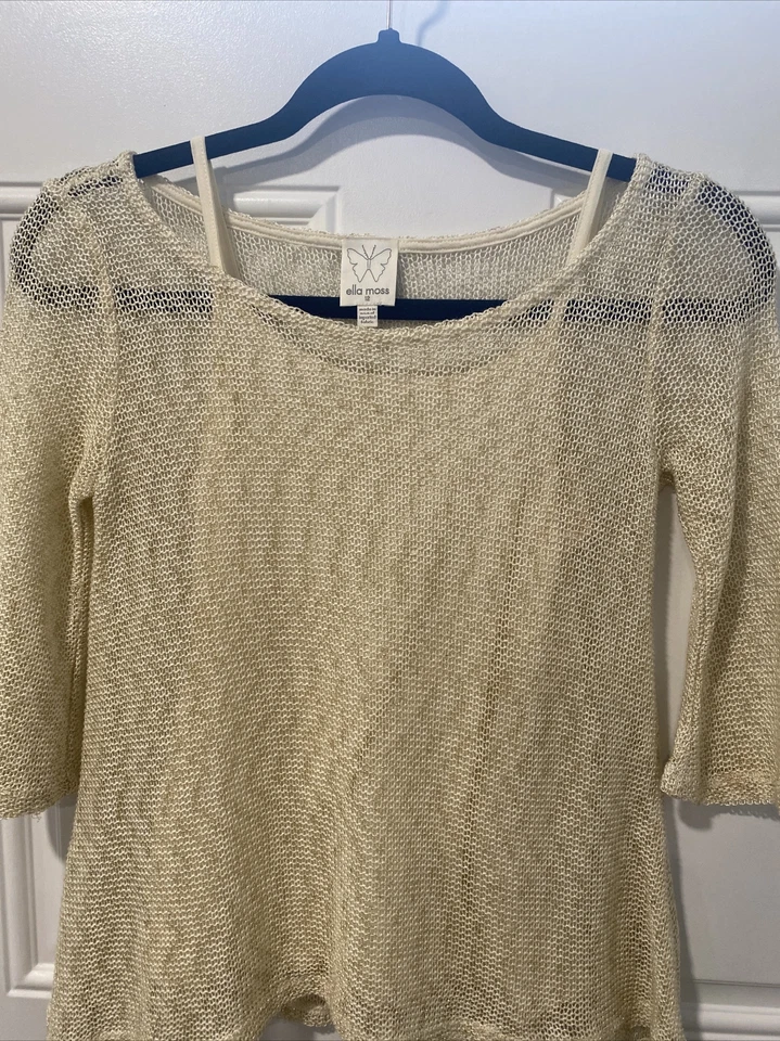 ella Moss 儿童女孩米色毛衣,尺寸 12 — 第 2/4 张图片