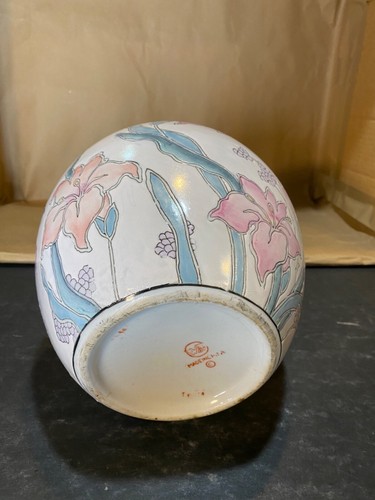 Vintage WBI chinesische Chinoiserie emailliert Porzellan Mantel Urne Vase 8,5" - Bild 4 von 7