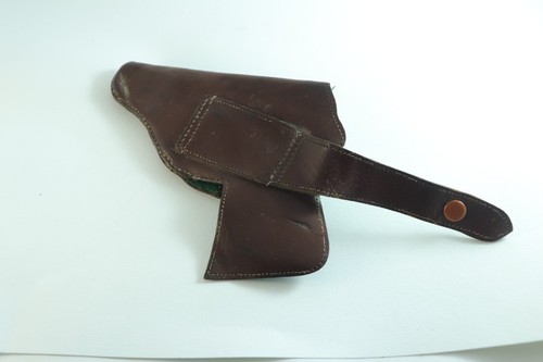Vintage Leather Revolver Holster, Brown & Green Holster Case Original - Picture 7 of 14