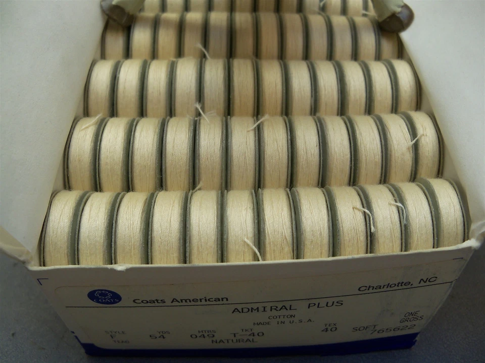 Coats American Bobbin Tex 40 Natural Admiral Plus T-40 Style F Soft Lot of 144 - Image 2 of 4