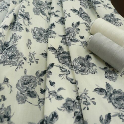 Midtex 100% Cotton Small Floral Poplin Print Fabric – 44" Wide (MK823) – Sold By The Metre - View #4