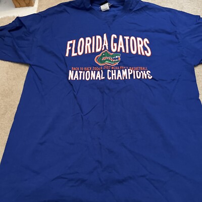 Vintage Florida Gators Shirt Adult Large Blue Orange Basketball