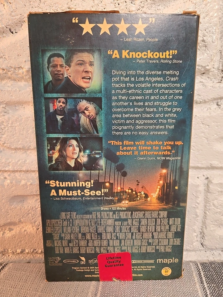 Crash VHS 2004 (ex-alquiler) Sandra Bullock Matt Dillon Don Cheadle Ludacris Foto 2 de 4