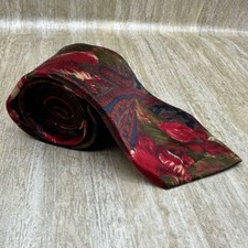 Karl Lagerfeld 100 Silk Paisley Floral Print Neck Tie Mens Designer Blue Red