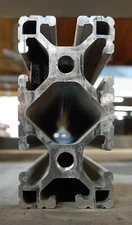 80/20 T-SLOT 1530-LITE ALUMINUM EXTRUSION 1.5" X 3" 6-OPEN SLOTS, 19"   LOT OF 2