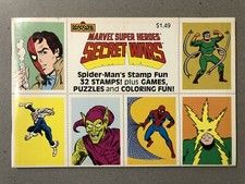 ❤️🕸️💙 SPIDER-MAN 🕷️ 1984 VINTAGE! RARE? SECRET WARS STAMP FUN PUZZLES BOOK