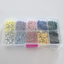 1000 Pack Map Push Pins Map Tacks 1/8 Inch Small Size Multi-Color 10 Colors