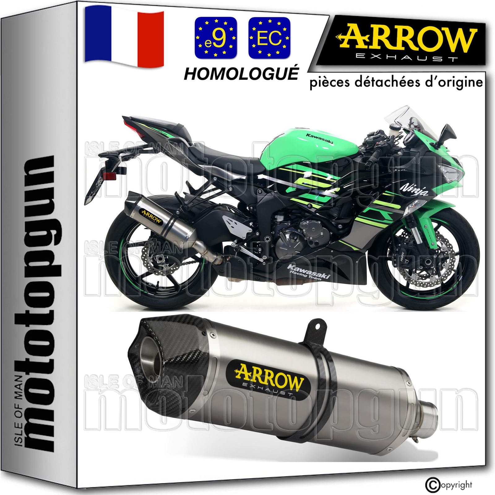 Échappement Arrow homologué route pour circuler en Kawasaki ZX-6R 2020