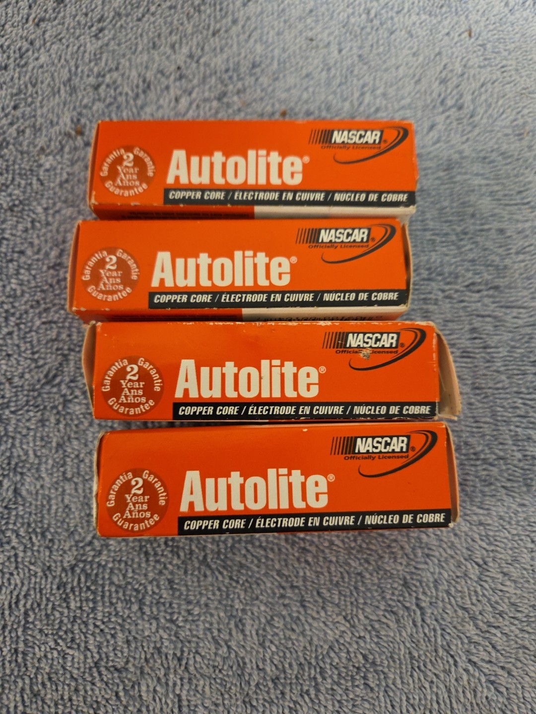 Set of 4 Autolite Spark Plugs 104 New Old Stock Copper Core