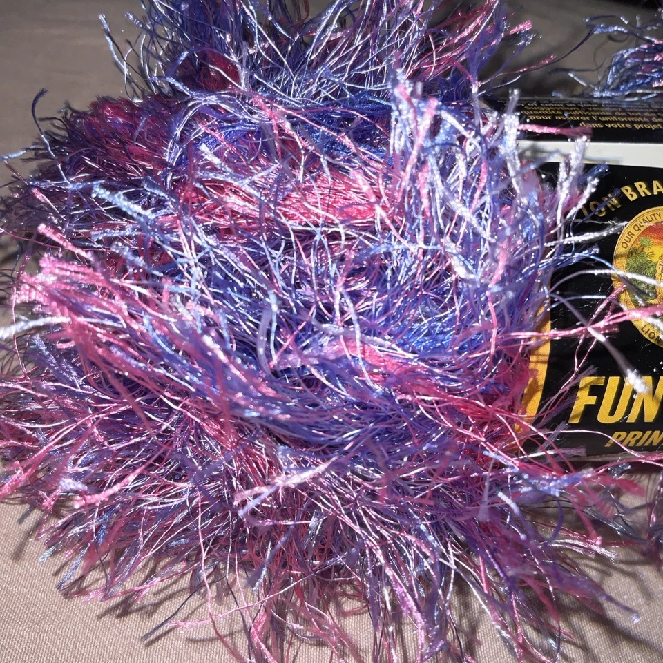 Fun Fur - Lion Brand - PURPLE & PINK "FIJI" - Very Pretty - NEW BULKY 5 - Image 2 of 4