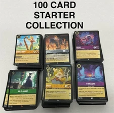 Disney Lorcana Trading Card Game - 100 Card Lot No Duplicates C/U/R/SR & Foils