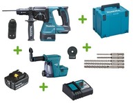 Makita DHR243Z Akku-Kombihammer 18V + Staubabsaugung + Akku 6Ah + Lader + Koffer