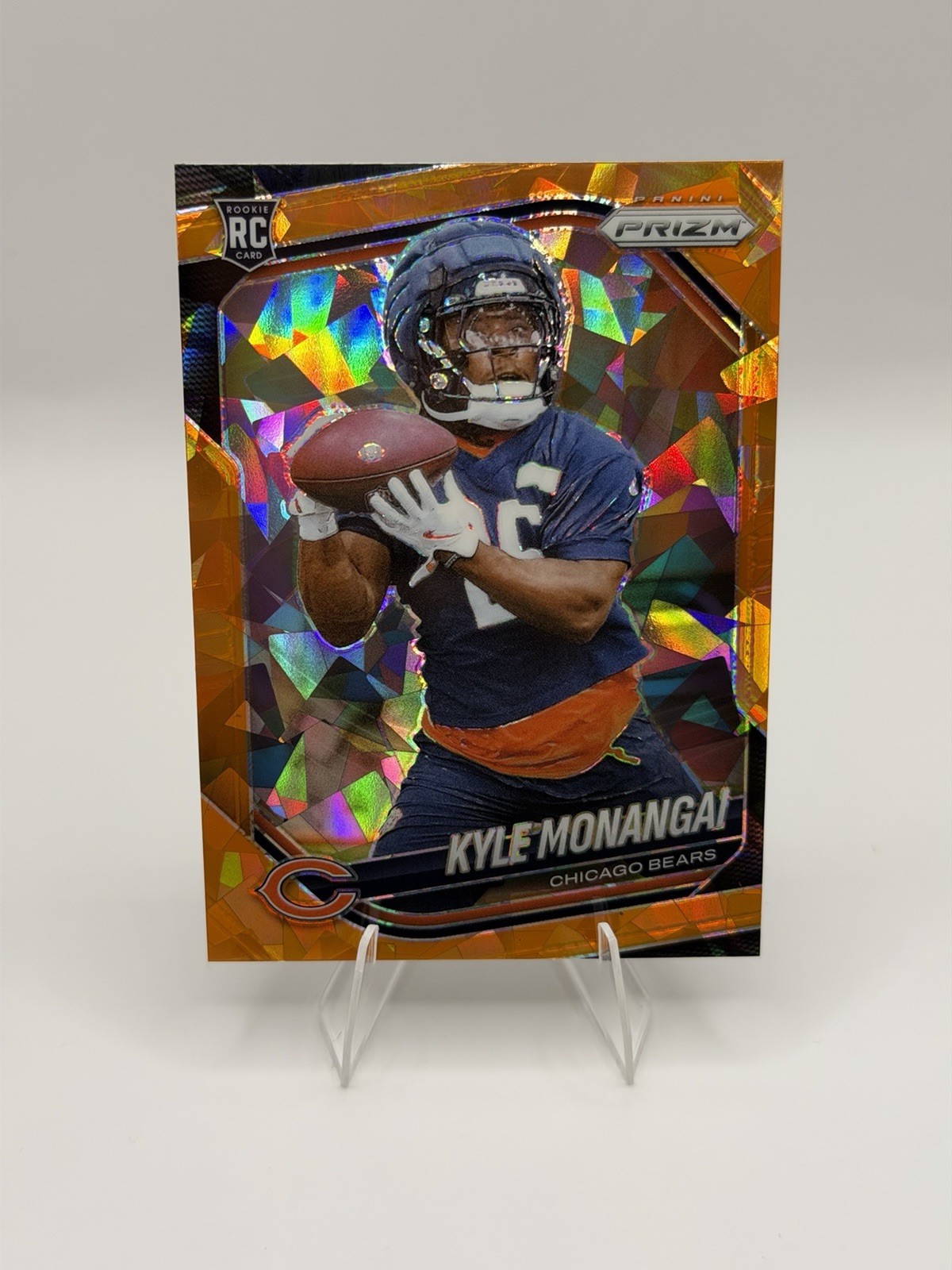 2025 Panini Prizm - Kyle Monangai (RC) #348 - Orange Ice - Chicago Bears Rookie