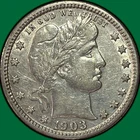 1903 Barber Quarter Almost Uncirculated AU Coin #36582