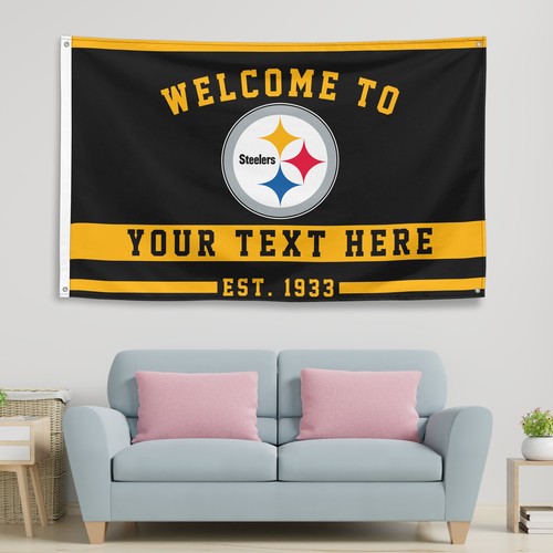 Personalized Pittsburgh Steelers 3x5 ft Flag Custom Football Welcome Banner - Picture 1 of 2