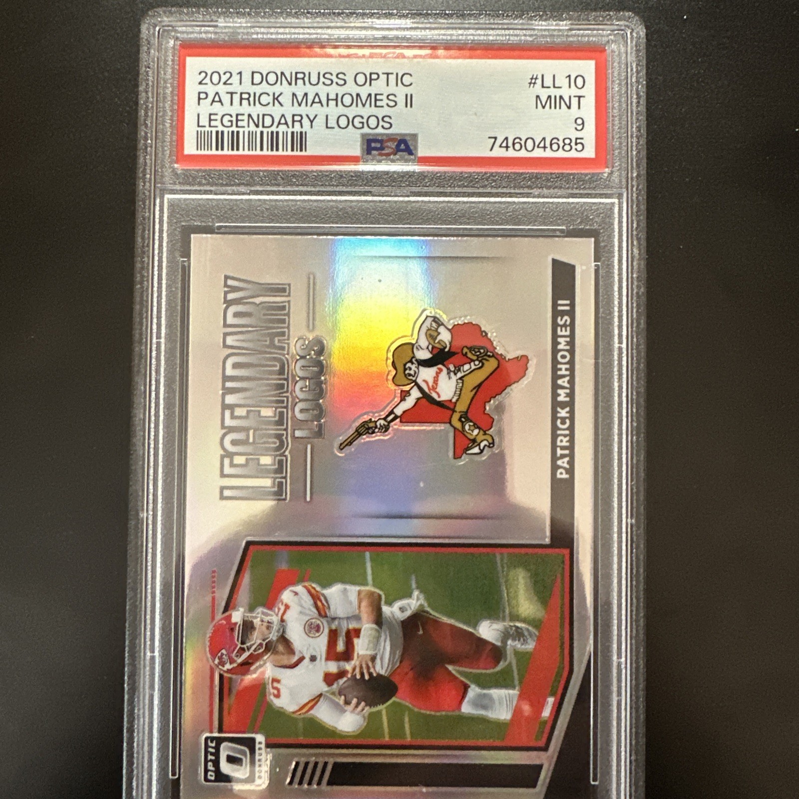 2021 Donruss Optic Patrick Mahomes Legendary Logos LL-10 Chiefs PSA 9