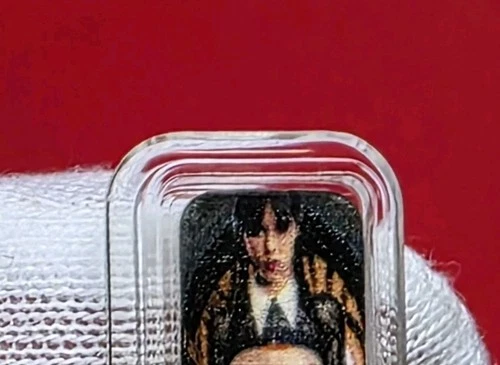 SEXY! Wednesday Adams - 1 Gram .999 Fine Pure Silver Colorized Mini Bar Round