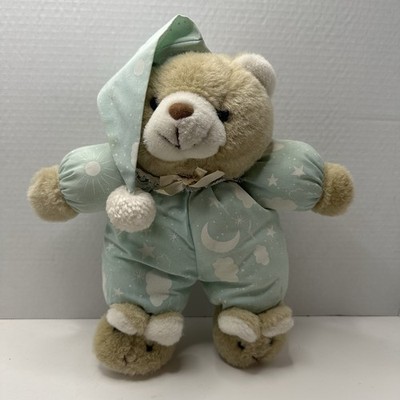 House of Lloyd Snuggles Glow Teddy Bear Plush Blue Clouds Pajama Bunny Slippers