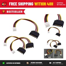 3 Pack SATA Power Cable 15-Pin to 4-Pin FDD Adapter ThtRht