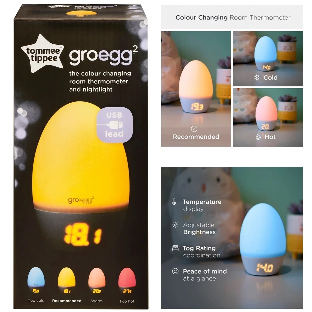 Tommee Tippee GroEgg 2 Nursery Night Light and Thermometer LED Digital Display
Opens in a new window