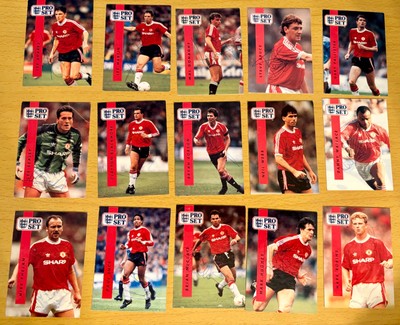 Signiertes Proset Pro Set 1990/91 Fußball Karten Manchester United x 15 Komplettsatz