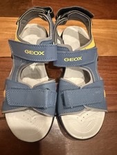 Geox Kids Sandals Blue Yellow Size EU 35 US 3.5 Hook Loop Very Good