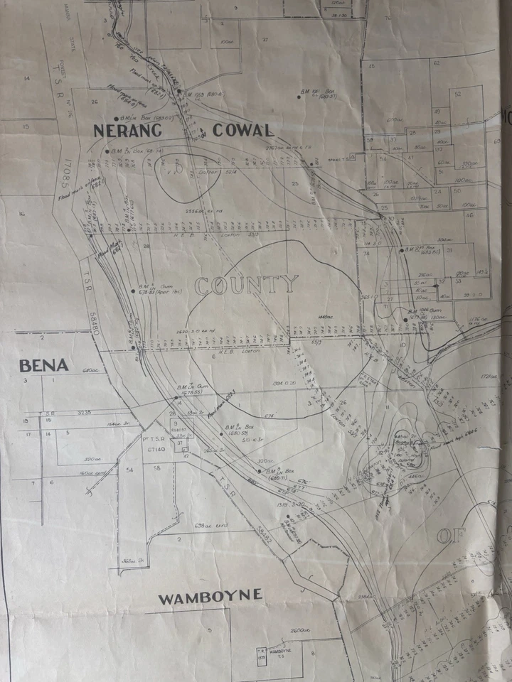 Vintage Contour Map - Lake Cowal Contour Plan -1963 - Image 3 of 4