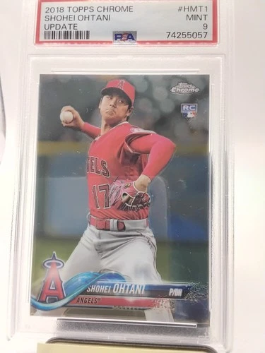 2018 TOPPS CHROME UPDATE #HMT1 SHOHEI OHTANI ROOKIE RC PSA 9