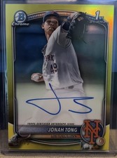 2025 Bowman - Chrome Prospect Jonah Tong Yellow Refractor Auto /75