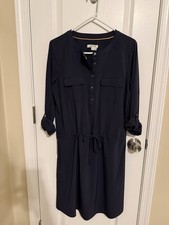 Orvis Pack & Go Womens Polygiene Navy Dress Tie Waist Pockets Small Hiking