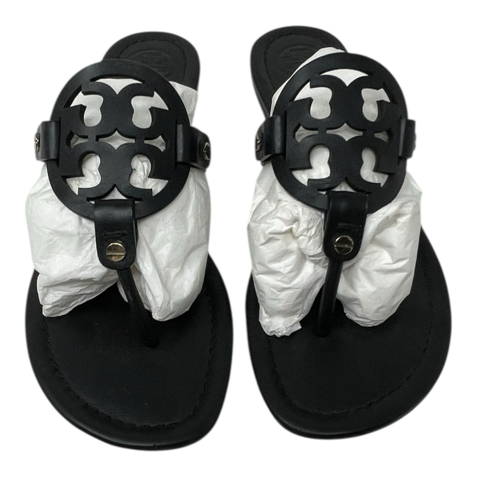 Tory Burch Miller Black Leather Thong Sandals US 8 NEW IN BOX thumbnail 2