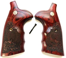 Smith & Wesson S&W N Frame Grips Square Butt New Rosewood Scroll Design
