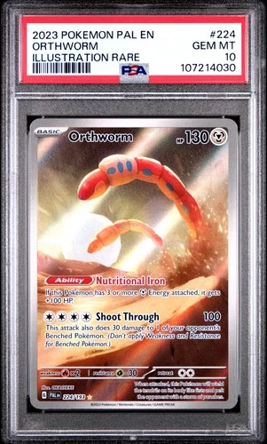 2023 POKEMON PAL EN-PALDEA EVOLVED ILLUSTRATION RARE #224 ORTHWORM PSA 10