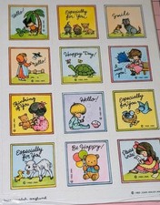 Vintage Hallmark Stickers Joan Walsh Anglund Thinking Of You Girl Boy 1 Sheet