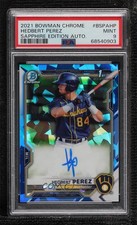 2021 Bowman Sapphire Edition Chrome Prospects Hedbert Perez PSA 9 MINT Auto 0y61