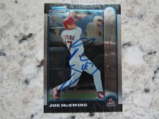 Cardinals Joe McEwing Signed Autographed 1999 Bowman Chrome Rookie Card Mint