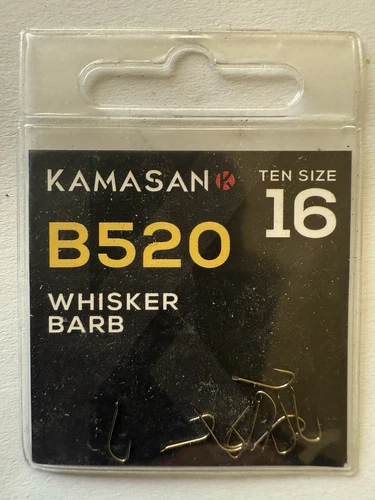 Kamasan B520 Whisker Barbed Spade End Hooks. Perfect Canal & River Hooks.