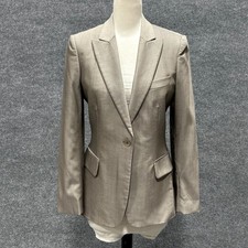Stella McCartney Blazer Womens 42 Brown Wool One Button Jacket Tailored Career