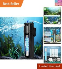 Aquarium Filter U-V for 40-150 Gallon, 400GPH Fish Filter with 9W U-V Double ...