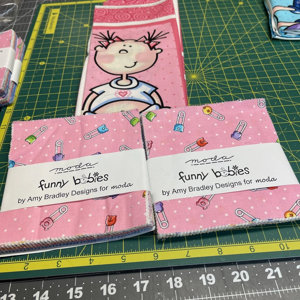 Moda Funny Babies Pink Panel And 2 Charm Packs - Image 4 of 4