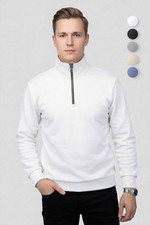 Felsenkind Herren Troyer Pullover Baumwolle – Sweater Langarm mit Reißverschluss