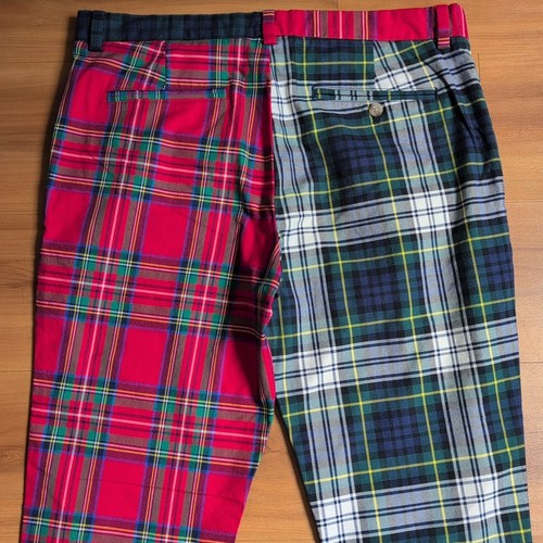 Vineyard Vines Pants 34x32 Chino Straight Slim Tartan Plaid Colorblock Trousers - Picture 13 of 15