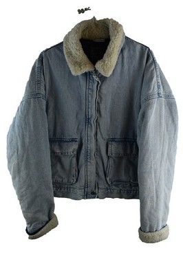 PRIMARK blaue wattierte Jeansjacke Größe S Damen Freizeit Outdoor Oberbekleidung