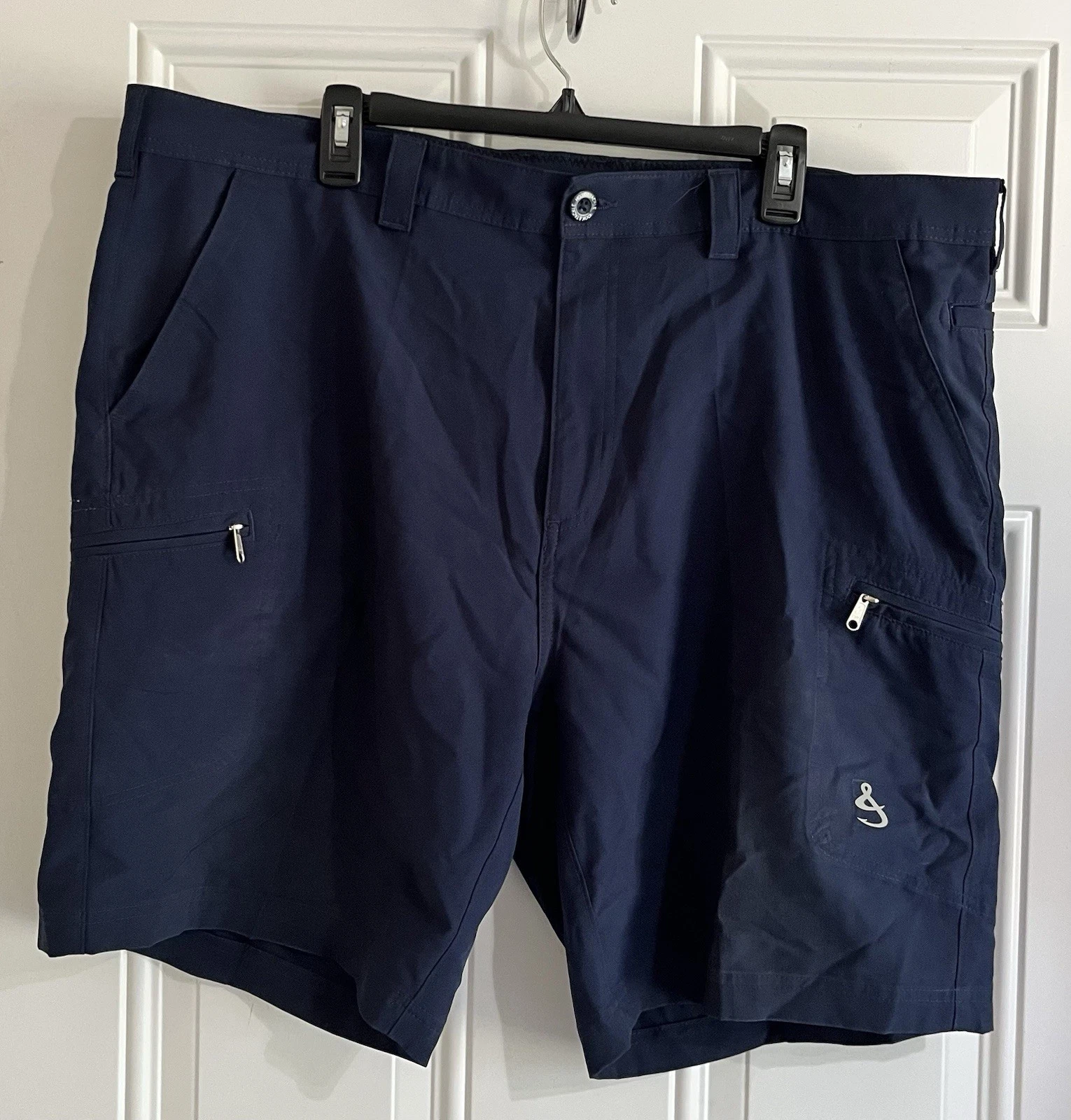 Hook & Tackle Men’s 42 Driftwood Hybrid Stretch Fishing Shorts Navy Blue Outdoor