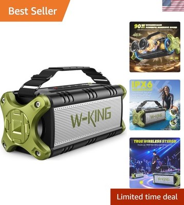 90W Max Portable Bluetooth Speaker - Waterproof with 50W Deep Bass, 40H Playtime