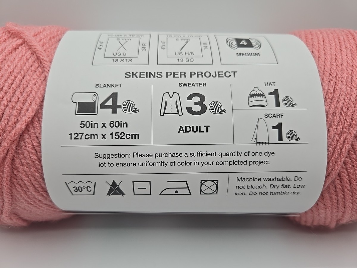 Y.A.R.N ピンク Big Twist Value Yarn Cosmetic Pink Dye Lot #653563 Weight #4 100