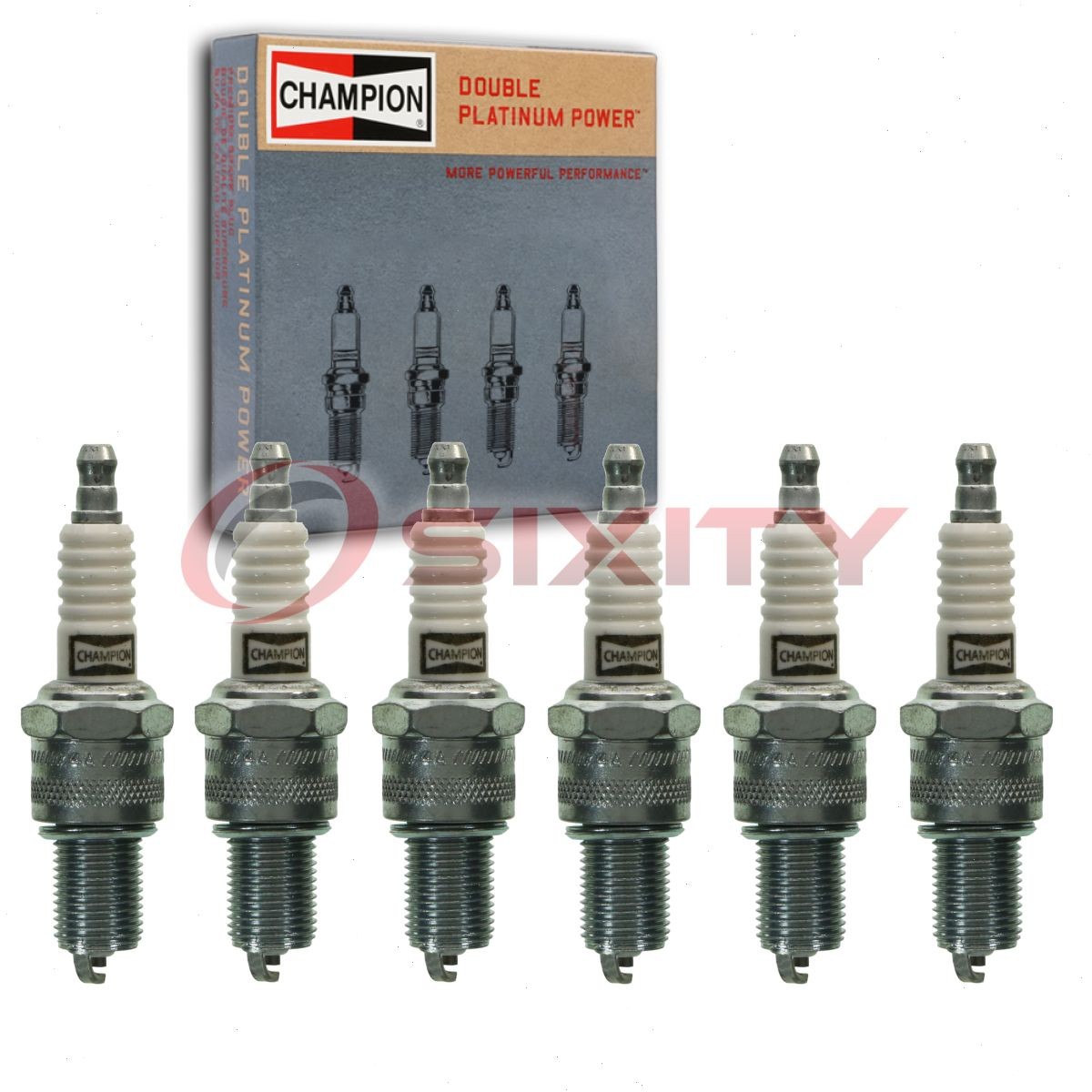 6 pc Champion Double Platinum Spark Plugs for 1965-1966 Studebaker Commander zi