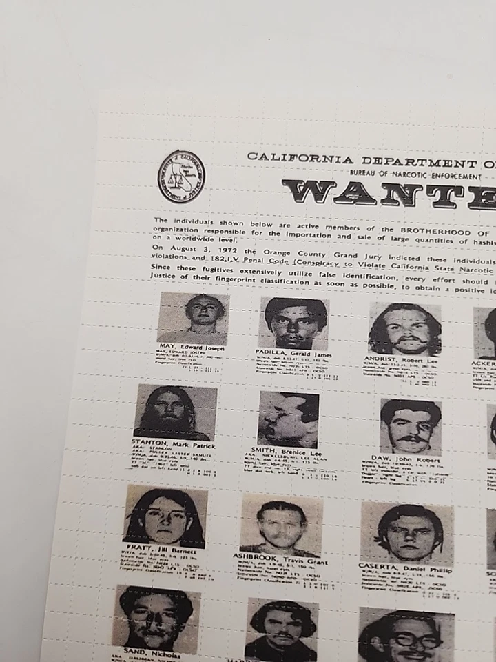 Impressão artística "Wanted Poster" Brotherhood Of Eternal Love Blotter - Imagem 2 de 4