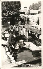 Knotts Berry Farm Buena Park, California CA Old Timer Panning Gold, Knott's RPPC